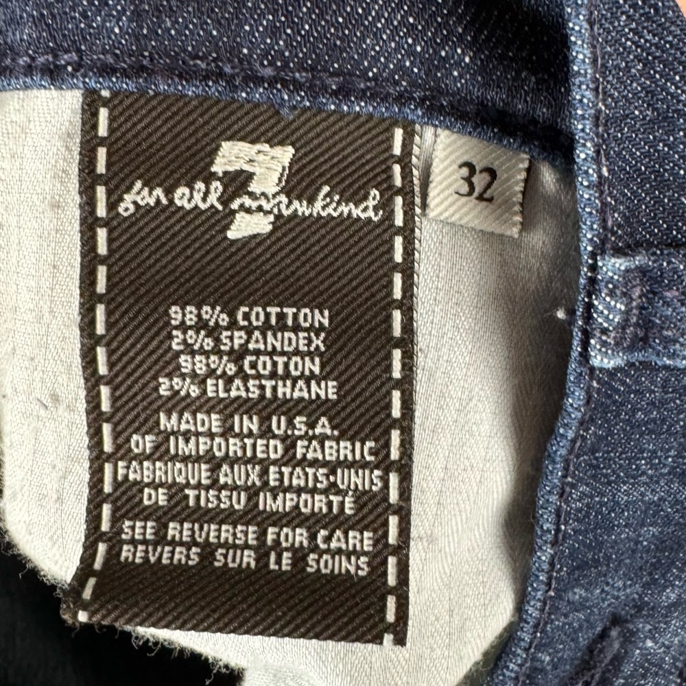 7 for All Mankind High Waist Bootcut Blue Jeans Size 32 - Picture 6 of 9